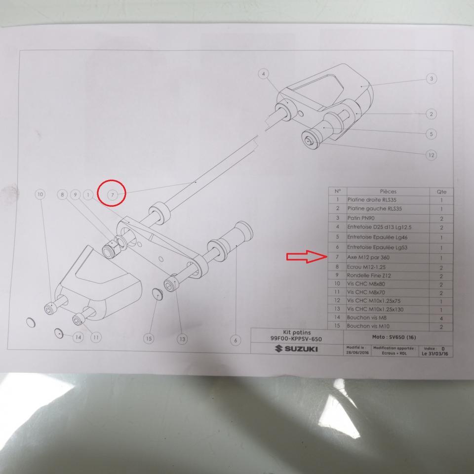 Tampon pare carter origine pour moto Suzuki 650 SV 2017 à 2020 99F00-KKPSV-650