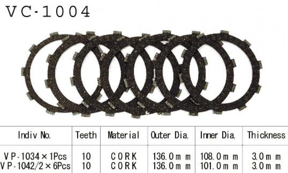 Disque d embrayage Kyoto pour Moto Honda 500 Cb R/T 1994 à 1996 Neuf