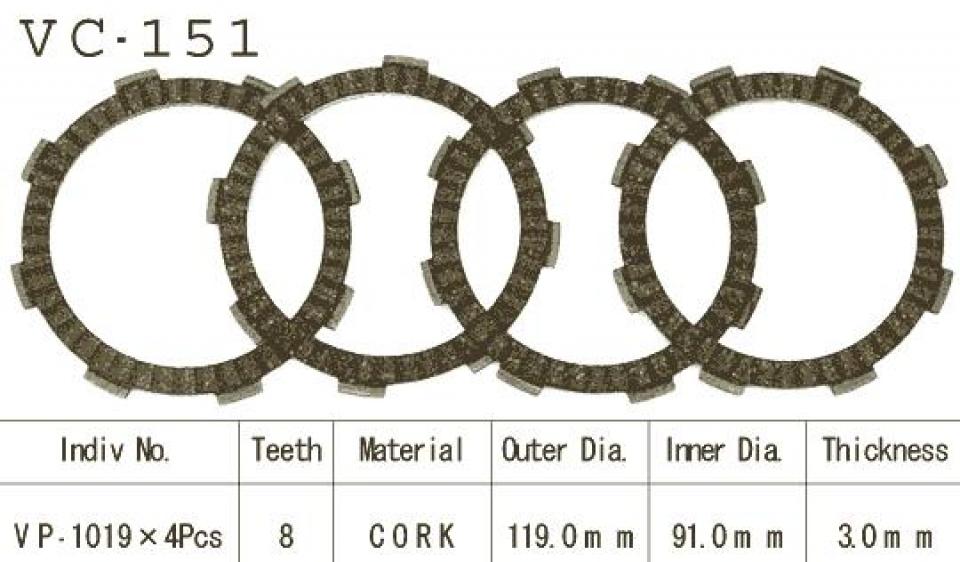 Disque d embrayage Kyoto pour Moto Honda 100 XR R 1981 à 2003 Neuf