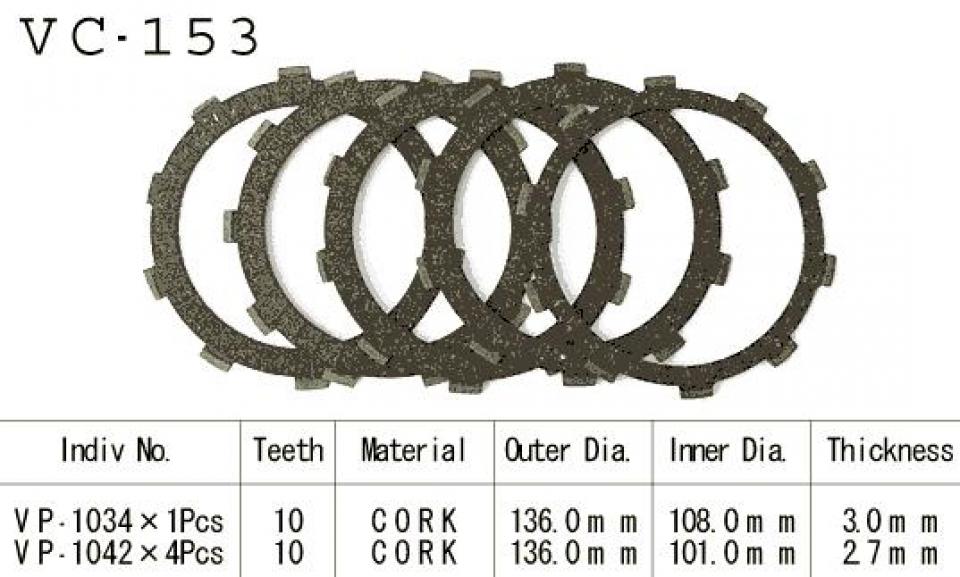 Disque d embrayage Kyoto pour Moto Honda 250 Cb Rs Ab 4Vis 1980 à 1981 Neuf