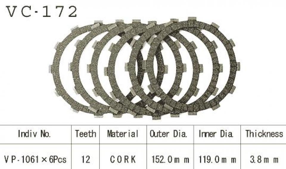 Disque d embrayage Kyoto pour Moto Honda 750 Vt C 1983 à 1986 Neuf