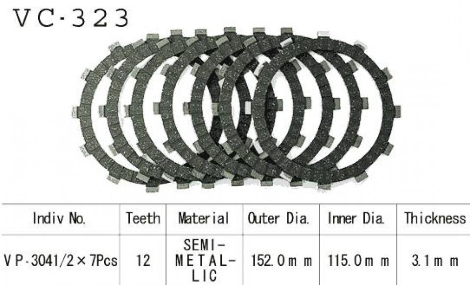 Disque d embrayage Kyoto pour Moto Suzuki 550 Gsx E 1983 à 1986 Neuf