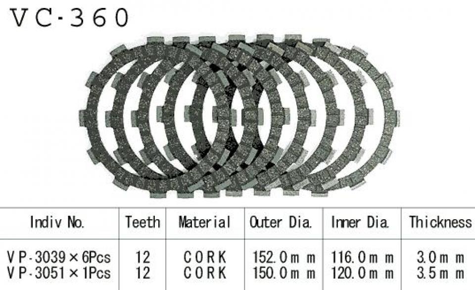 Disque d embrayage Kyoto pour Moto Suzuki 800 Vs Gl Intruder 1991 à 2003 Neuf