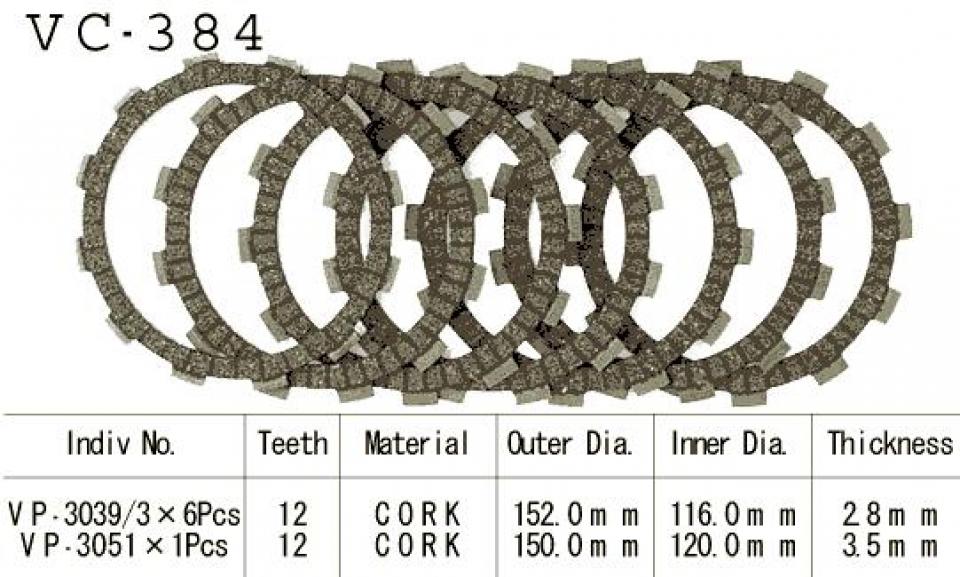 Disque d embrayage Kyoto pour Moto Suzuki 600 Vs Gl Intruder 1994 à 1999 Neuf