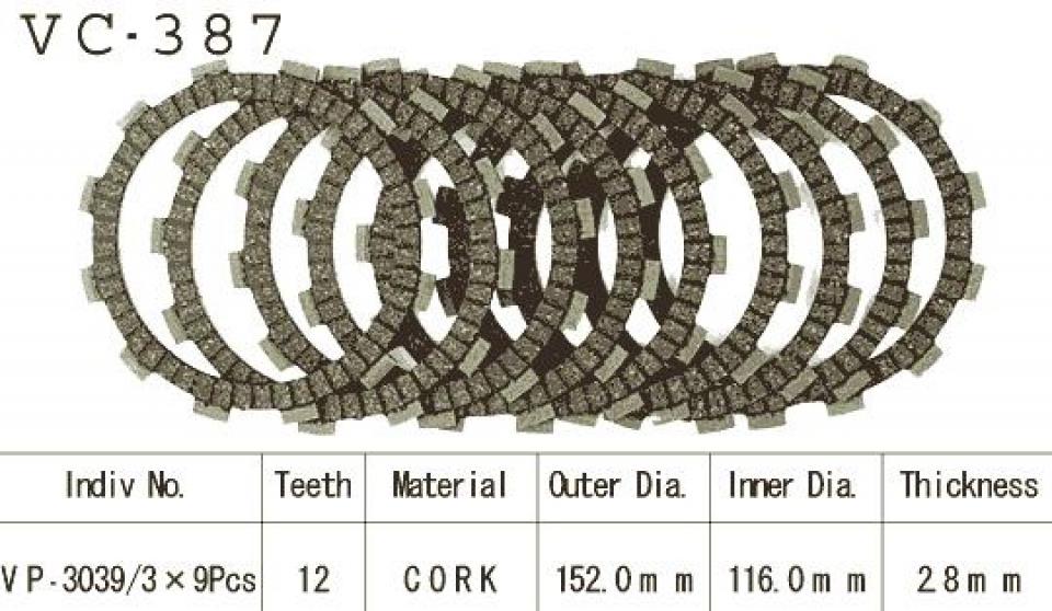 Disque d embrayage Kyoto pour Moto Suzuki 250 RMX 1989 à 1999 Neuf