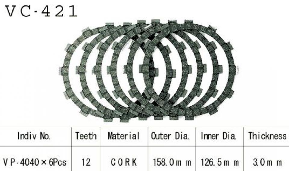 Disque d embrayage Kyoto pour Moto Kawasaki 250 Kr1-S 1990 à 1993 Neuf