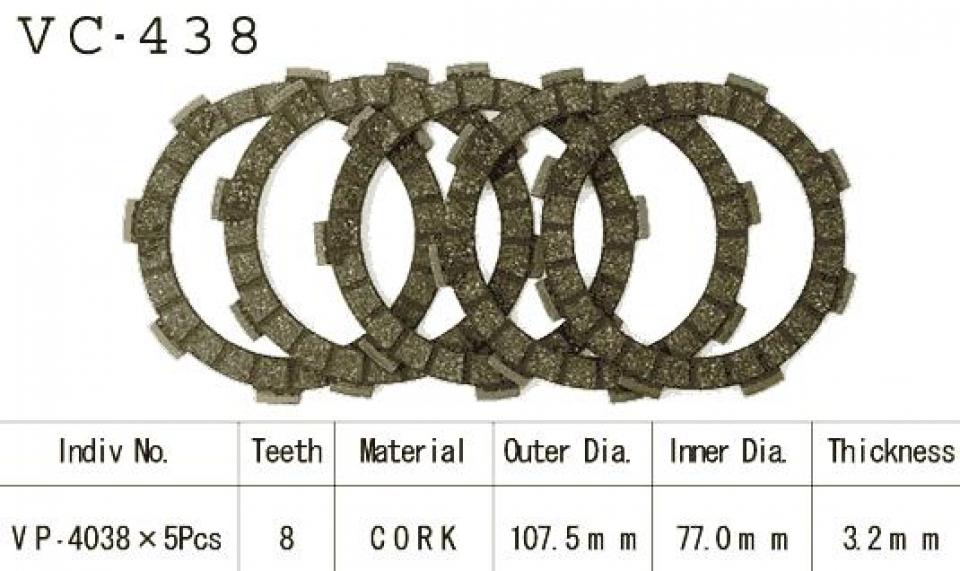 Disque d embrayage Kyoto pour Moto Kawasaki 60 KX 1983 à 2003 Neuf