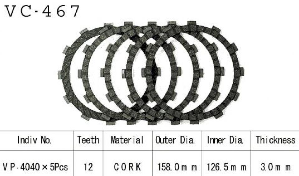 Disque d embrayage Kyoto pour Moto Kawasaki 250 El 252 Ex 1997 à 2003 Neuf