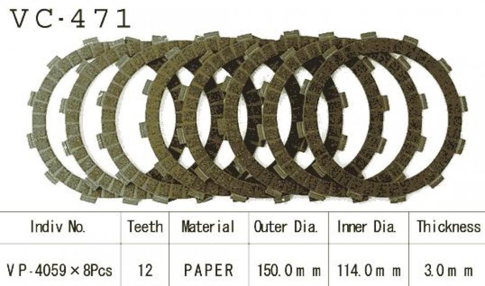 Disque d embrayage Kyoto pour Moto Kawasaki 500 KX 1989 à 2004 Neuf