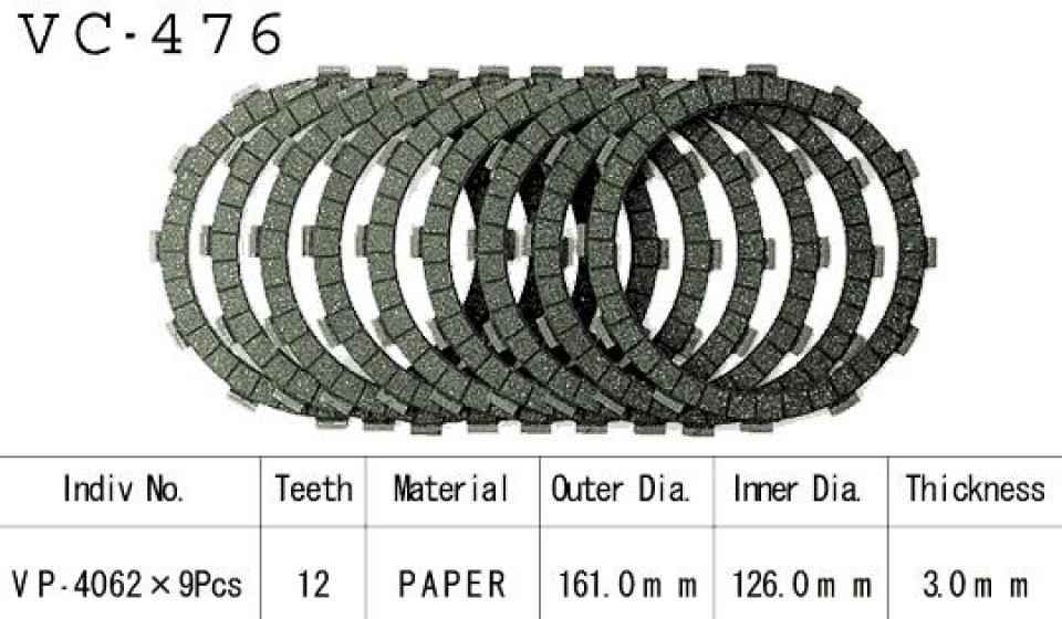 Disque d embrayage Kyoto pour Moto Kawasaki 750 ZR Zephyr 1993 à 1995 Neuf