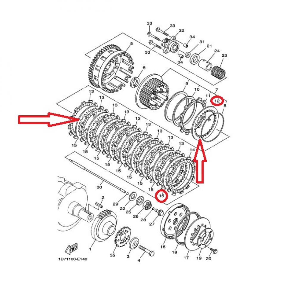 Disque lisse d'embrayage pour moto Yamaha 1200 XJR 1994-98 2H7-16325-000 Neuf