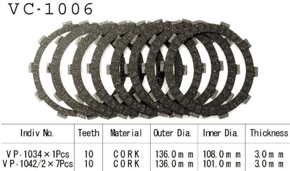 Disque d embrayage garnis Kyoto pour moto Honda 900 CBR 1998 à 1999 Neuf