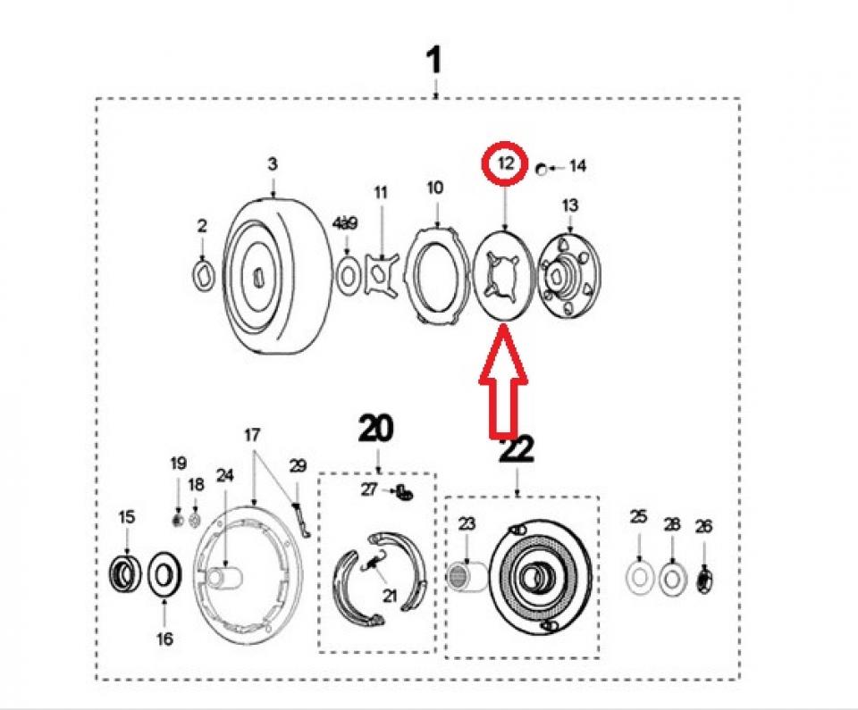 Flasque d'appui du disque d'embrayage pour mobylette Peugeot 103 SP 045810
