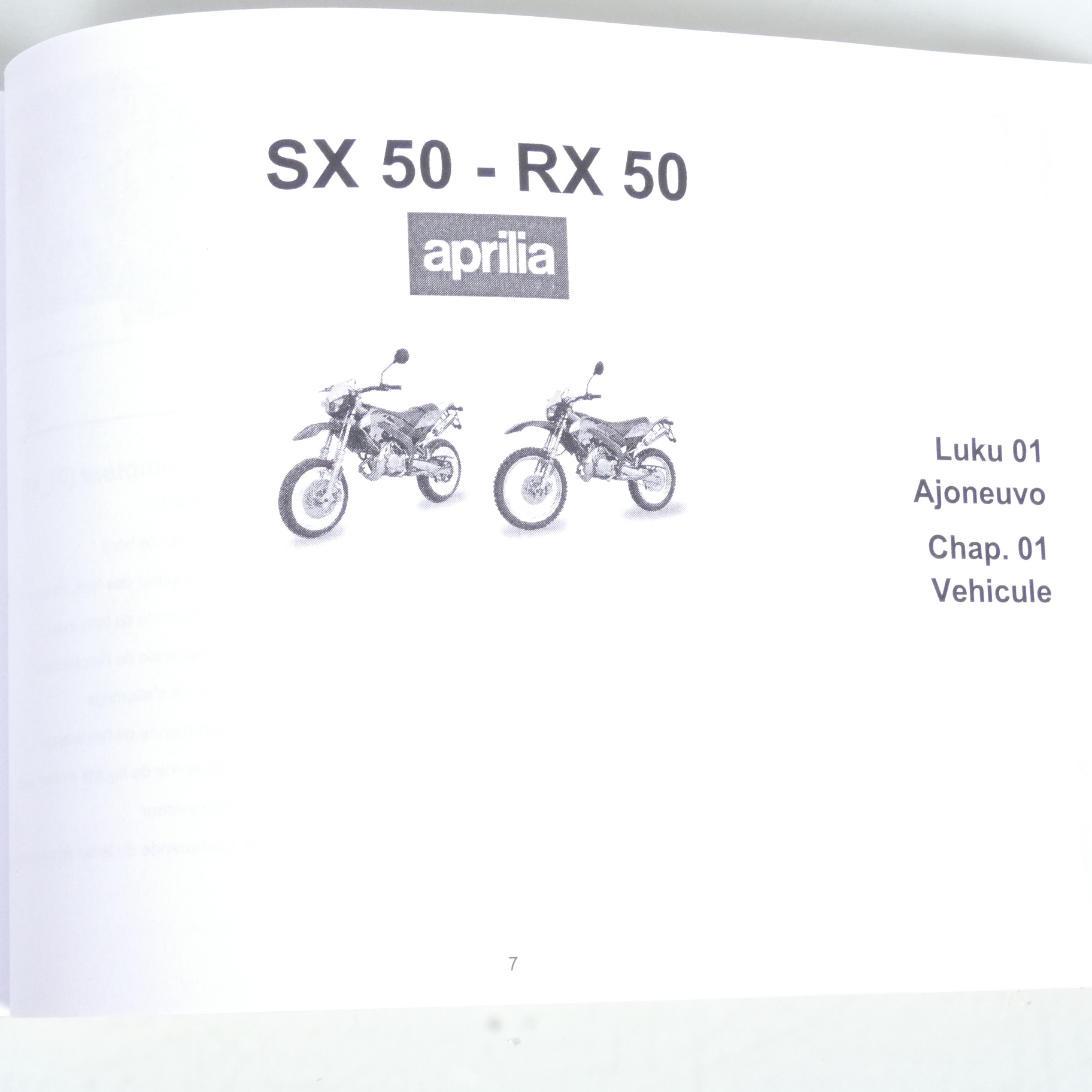 Manuel du propriétaire utilisateur origine pour moto Aprilia 50 SX 854023 Occasion
