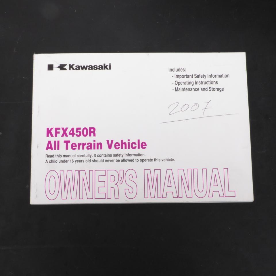 Manuel du propriétaire utilisateur origine pour Quad Kawasaki 450 KFXR 99977-1300 Occasion