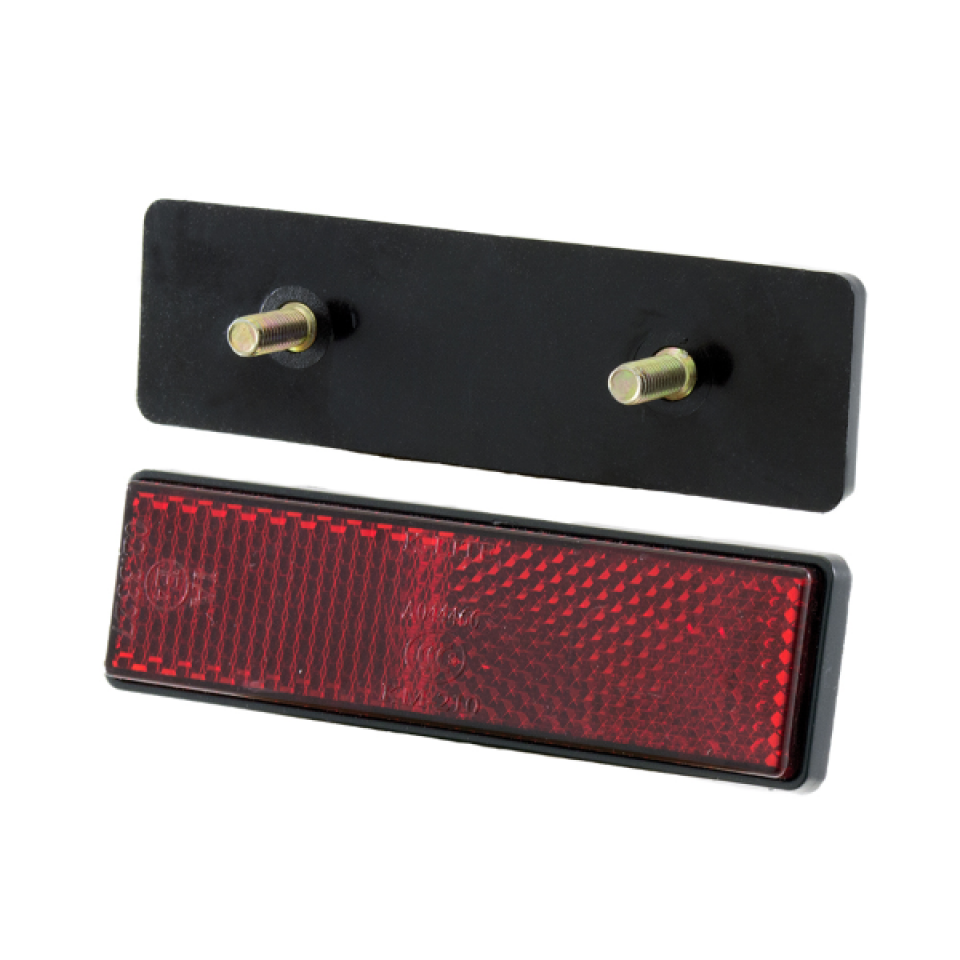 Catadioptre réflecteur homologué RMS rouge à visser 94x27mm pour moto auto Neuf