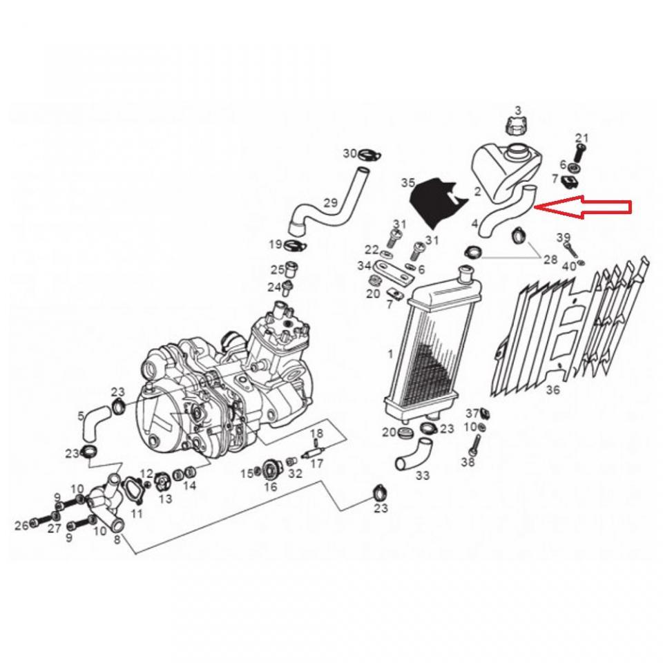 Durite de refroidissement origine pour Scooter Derbi 50 Atlantis 1999 à 2002 00G03800601 Neuf