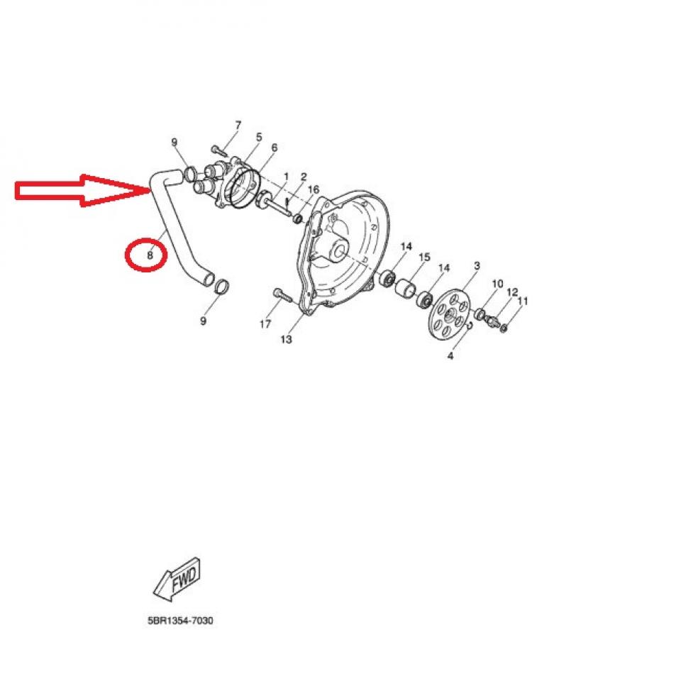 Durite de refroidissement origine pour Scooter Malaguti 50 Crosser LC Neuf
