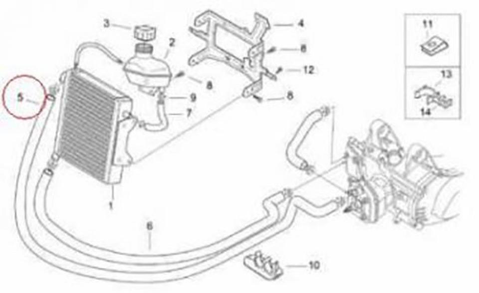 Durite de refroidissement origine pour Scooter Aprilia 50 SR 1997 à 2000 AP8220452 Neuf