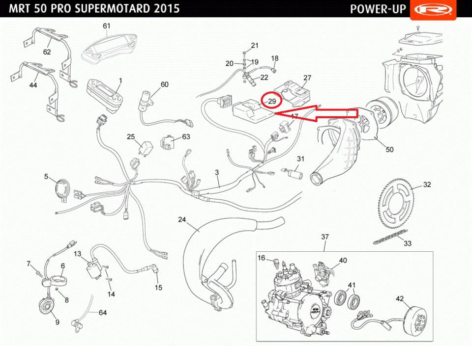 CDI calculateur pour moto Rieju 50 MRT SM 0/005.705.3946 VTPMRT11C00C01335 Neuf