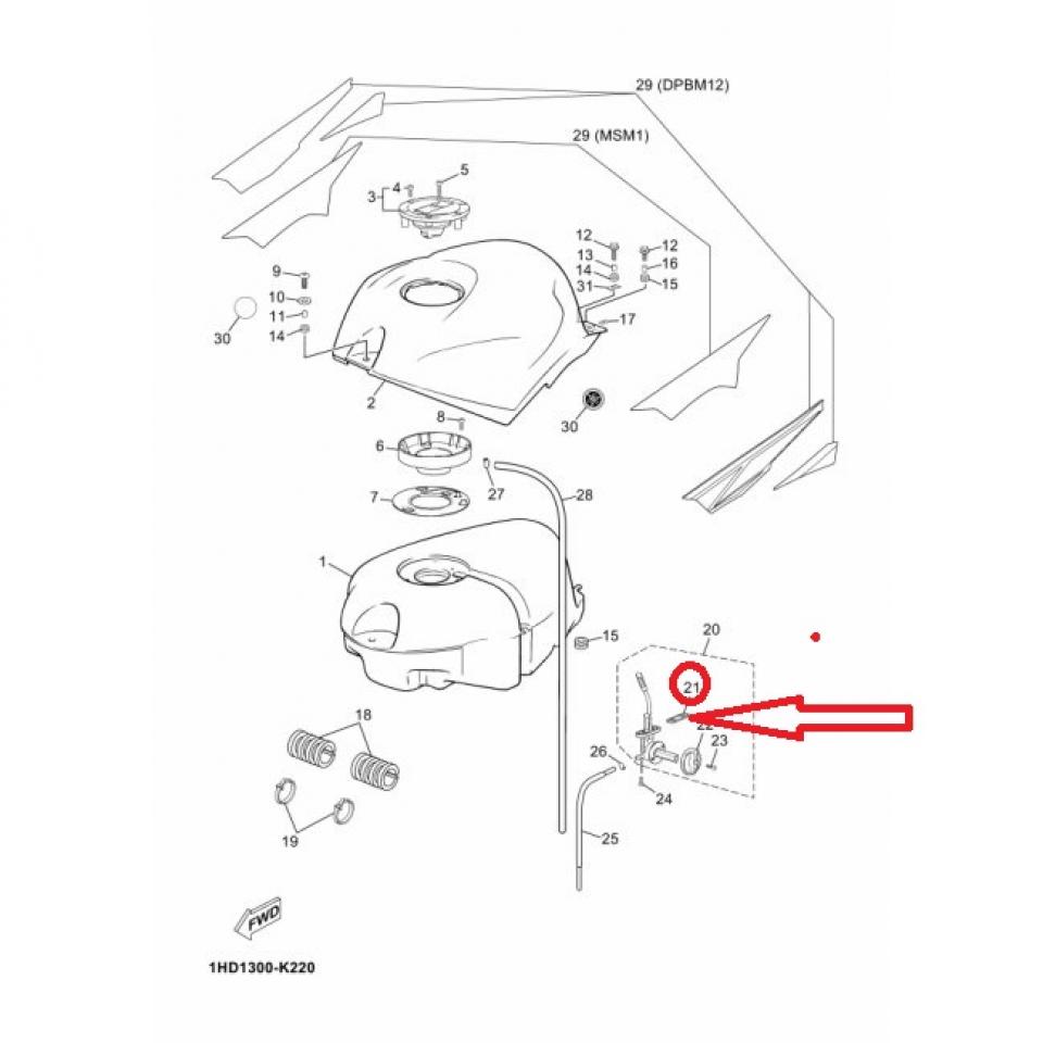 Joint entre robinet et réservoir essence pour moto MBK 50 X-Power 5WX-F4512 Neuf