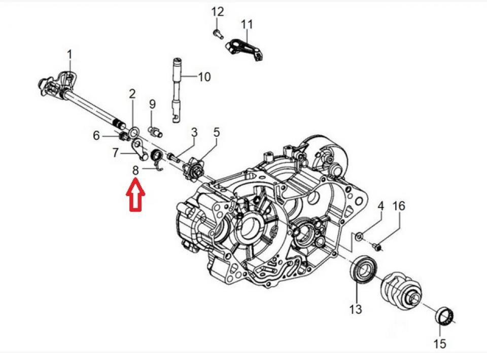 Ressort d'axe de sélecteur de vitesse pour moto Gilera 50 SMT 2018 1A004395