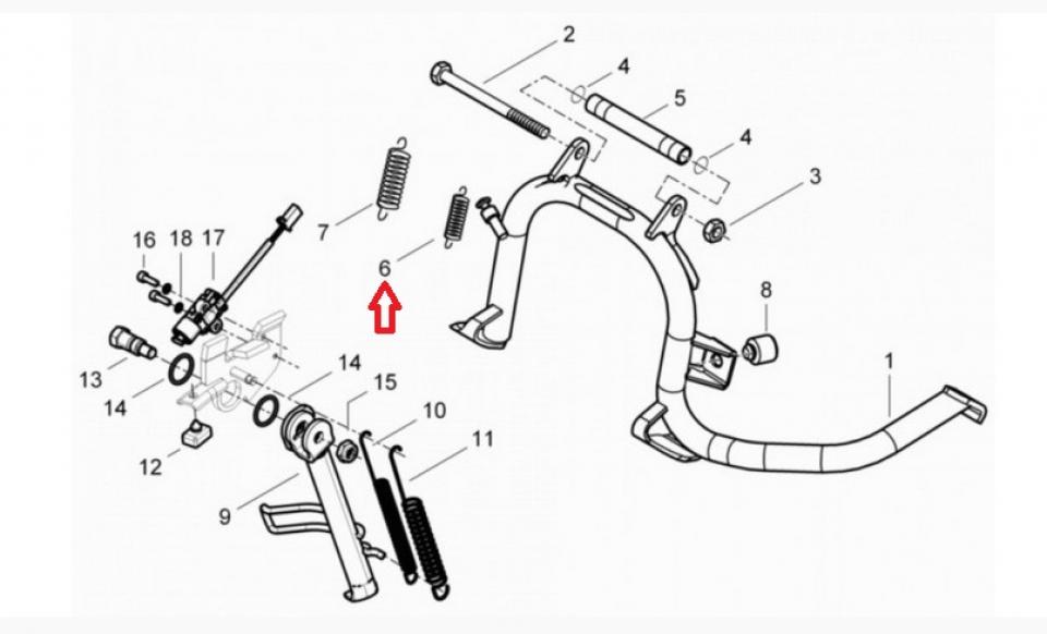 Ressort béquille centrale pour scooter Piaggio 350 Beverly 2012-2020 667566 100mm