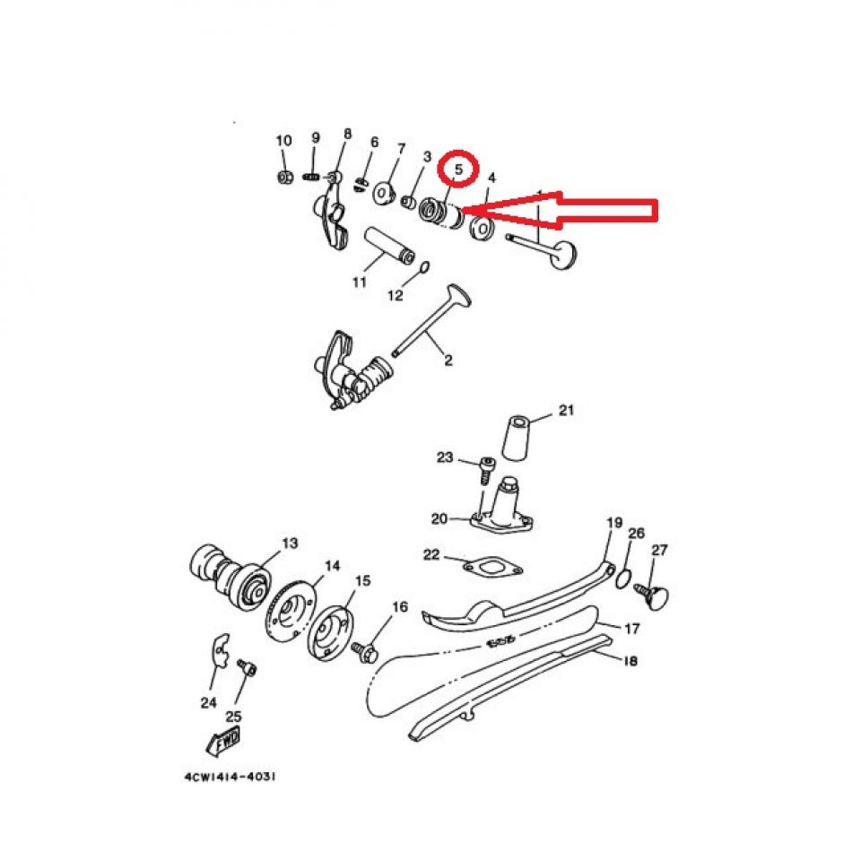 Ressort de soupape 4TE-12113-00 pour scooter Yamaha 125 XC CYGNUS 2000 Neuf