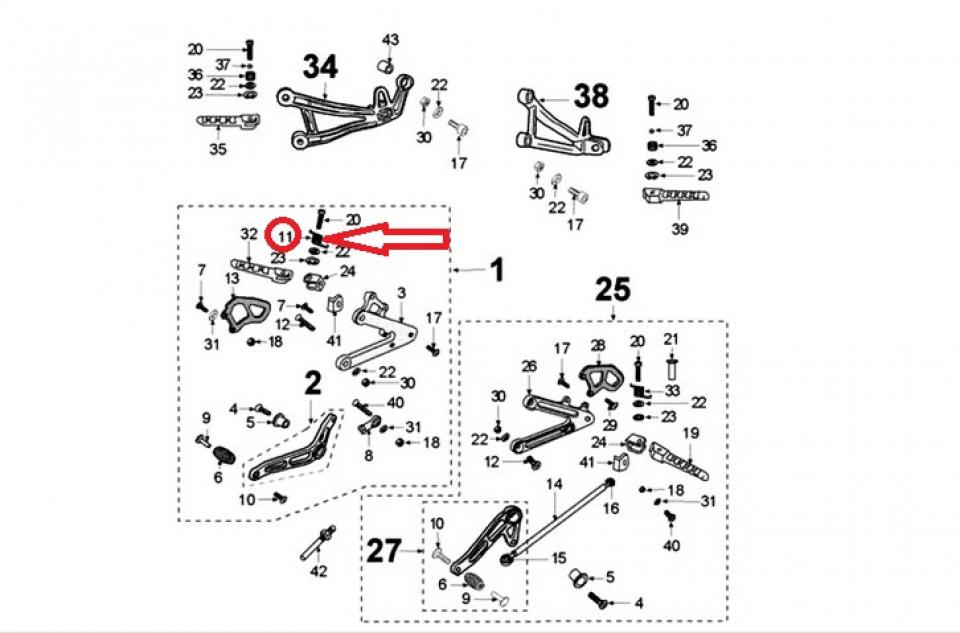 Ressort cale pied pilote droit pour moto Peugeot 50 XR6 2000 à 2007 754392 Neuf