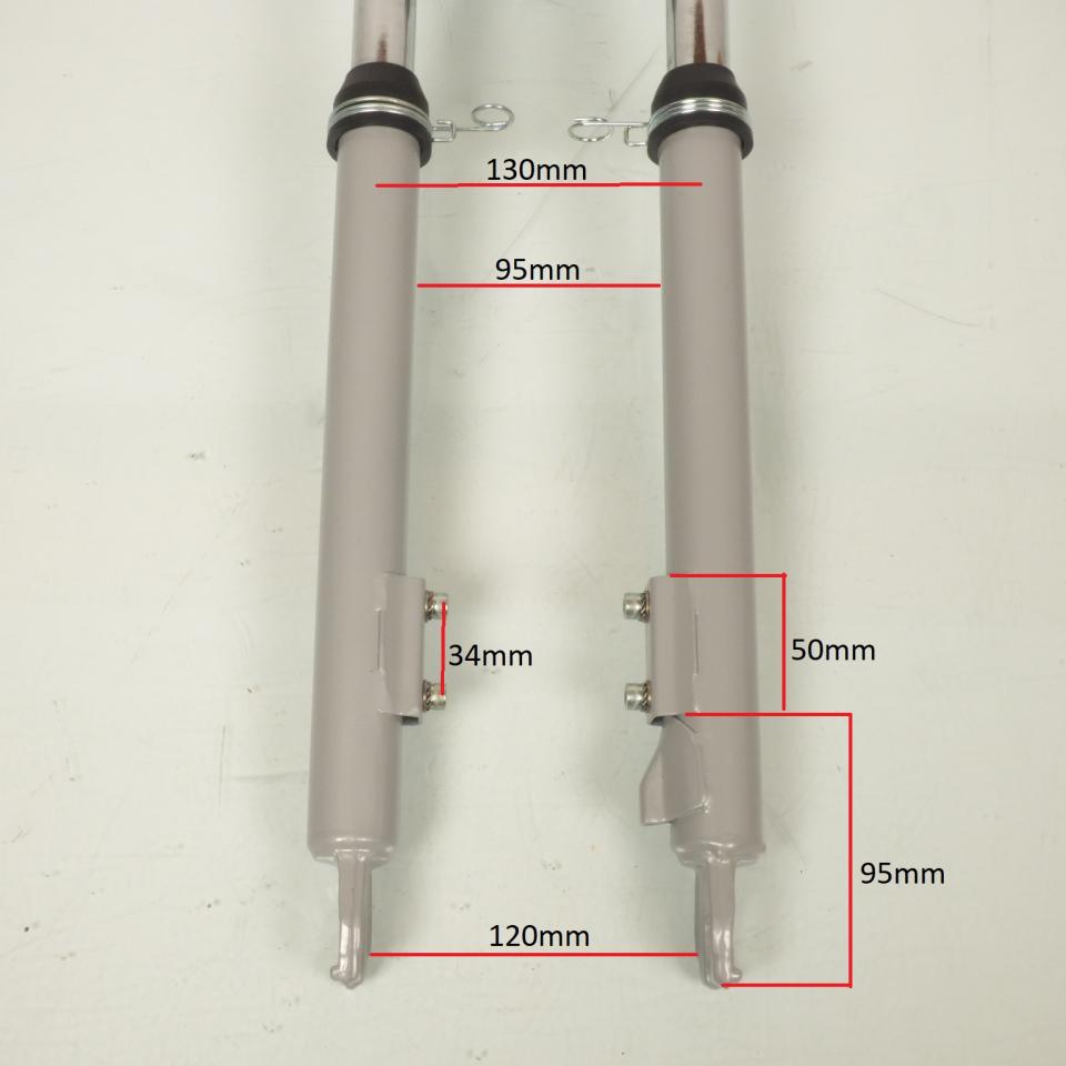Fourche suspension avant grise pour mobylette Peugeot 103 SP Ø26 fixation basse