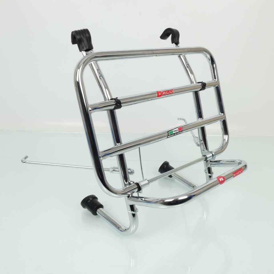 Porte bagage Faco pour scooter Piaggio 125 Vespa Pxe 1981 à 1997 chromé Neuf