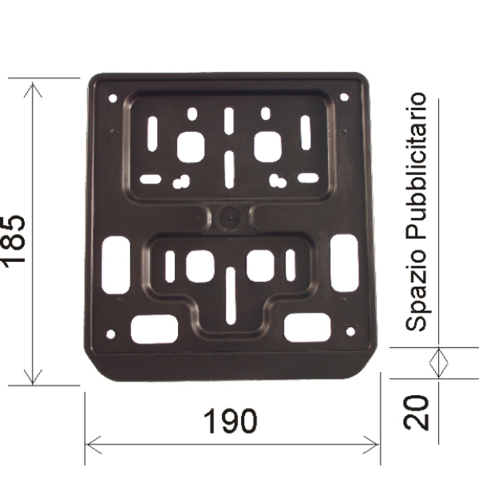 Support de plaque d immatriculation RMS pour moto 190x205mm Neuf