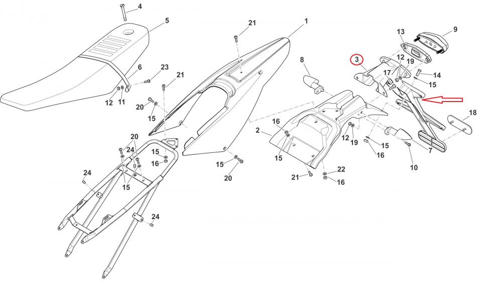 Support de plaque immatriculation pour moto Fantic 50 XM 08412005 MY21 MY22 Neuf