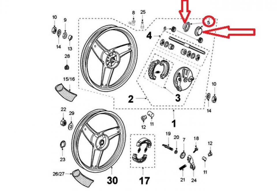 Enjoliveur flasque de jante AR pour mobylette Peugeot 50 103 FOX 727758N Neuf