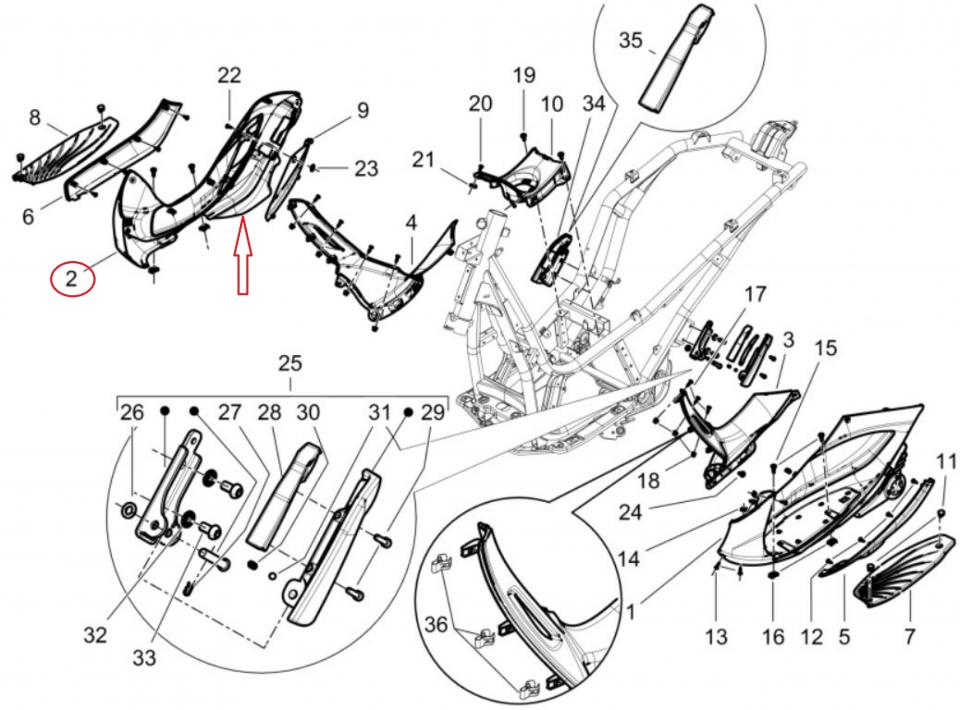 Marche pied droit pour scooter Piaggio 125 Beverly 4T 673207000C 7898850 Neuf