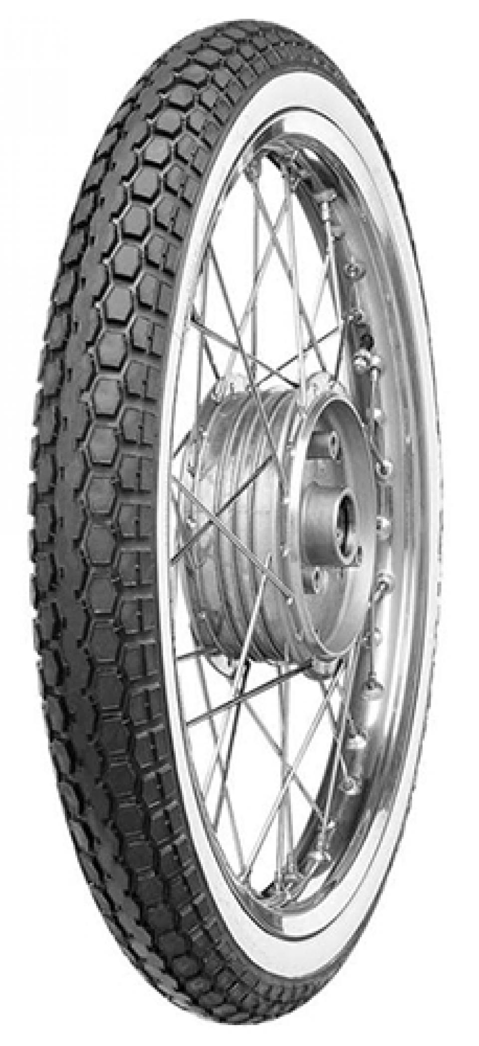 Pneu 2.00-19 2x19 (23x2) Continental KKS10WW flanc blanc pour mobylette cyclo
