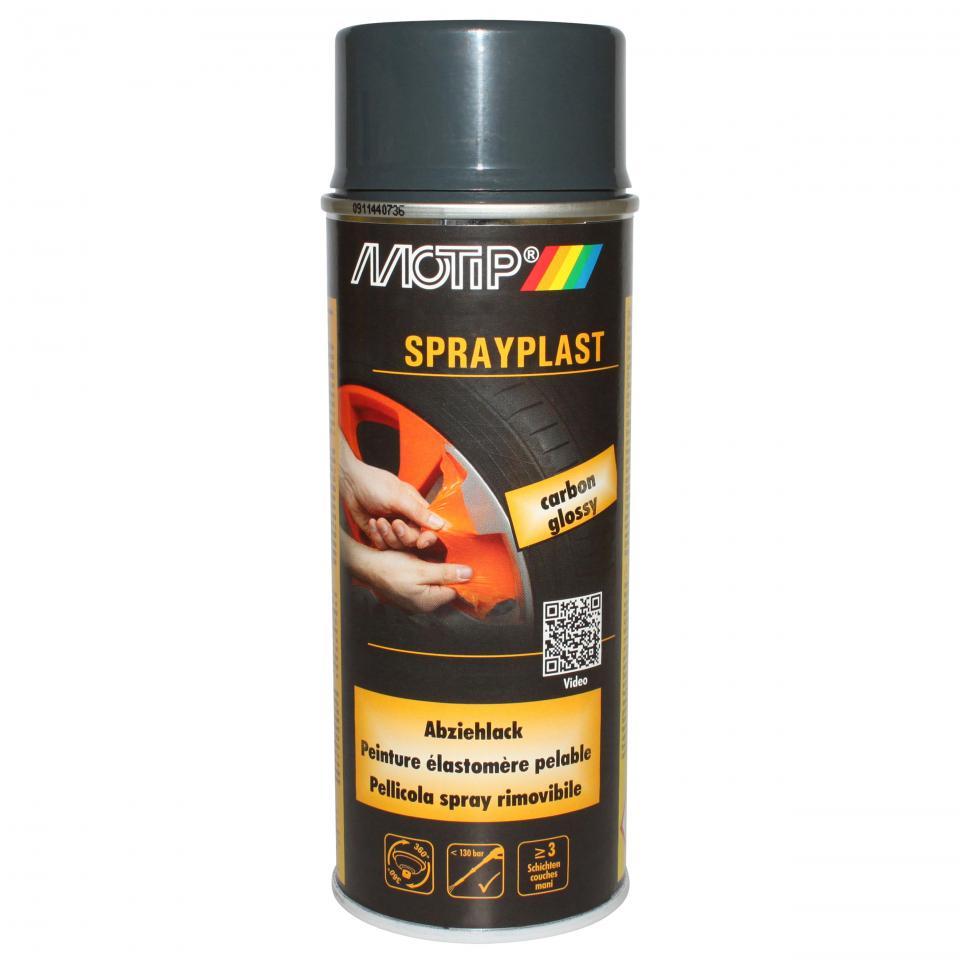 Bombe de peinture carbone brillant élastomère pelable Motip Sprayplast 396540