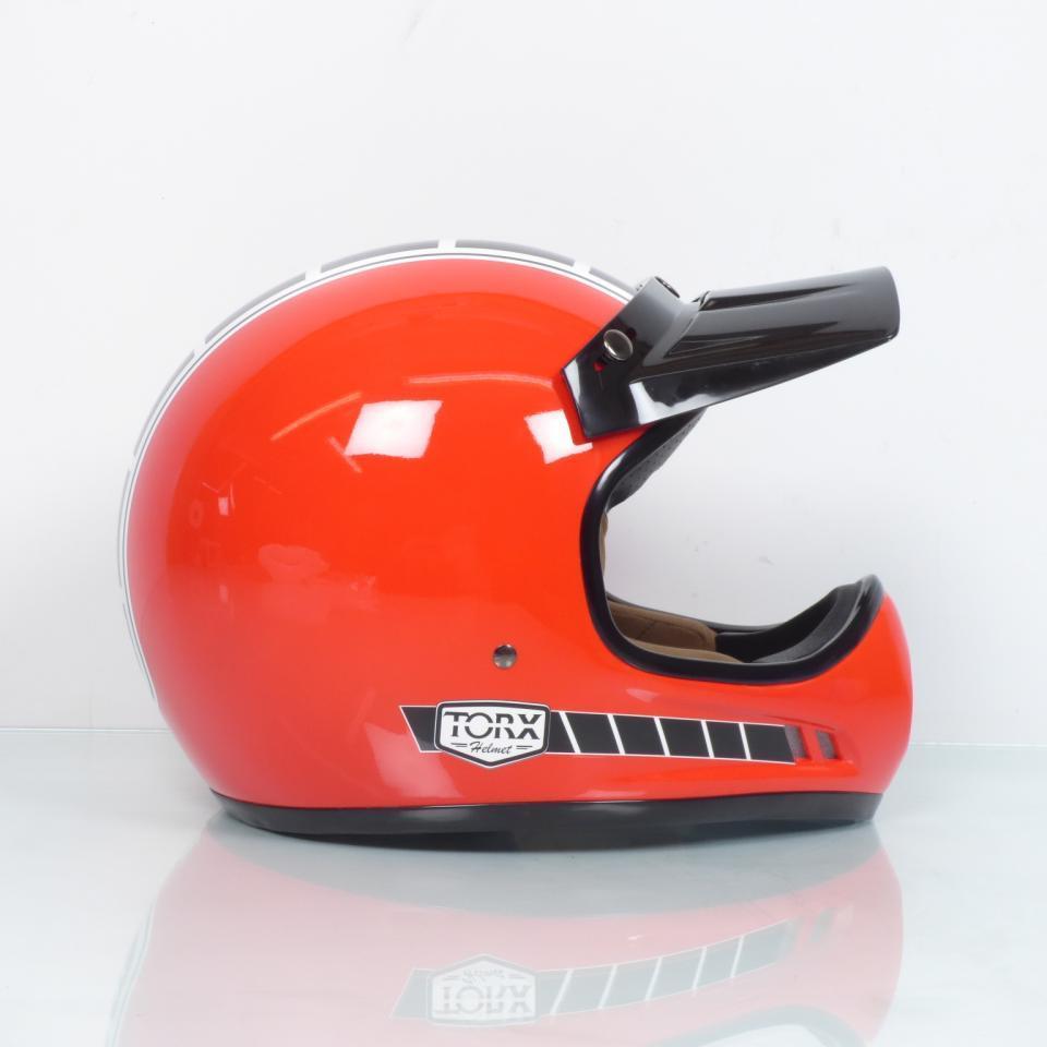 Casque enduro moto cross vintage Torx Brad Legend Racer Red Shiny Taille S rouge