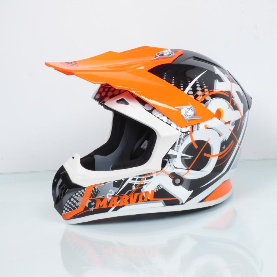 Casque homme / femme Torx Taille L Marvin 3 Eyes Orange Grey pour moto cross TT