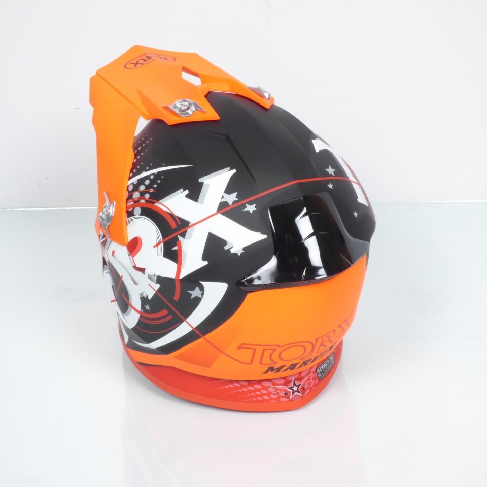 Casque pour moto cross enduro Torx Marvin Eyes Neon Orange/Red Mat Taille XS rouge