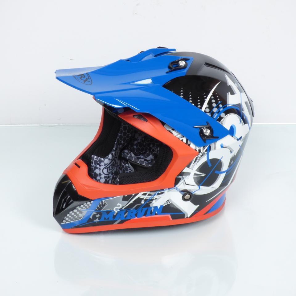 Casque pour moto cross enduro Torx Marvin Eyes Blue/Red Taille S bleu rouge noir