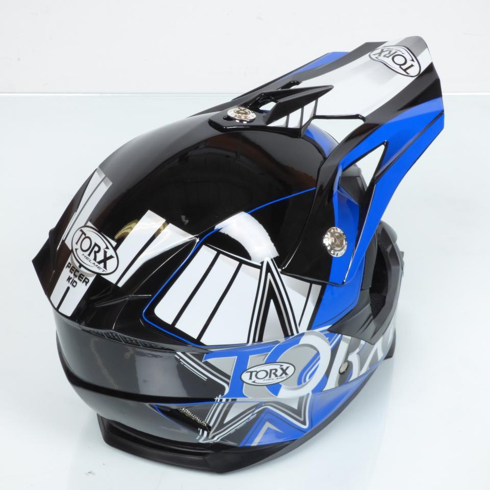 Casque intégral de motocross bleu pour enfant Torx Peter blue Taille S Neuf