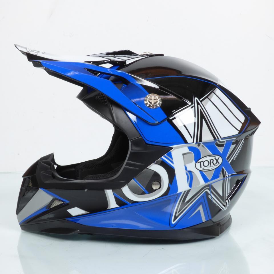 Casque intégral de motocross bleu pour enfant Torx Peter blue Taille M Neuf