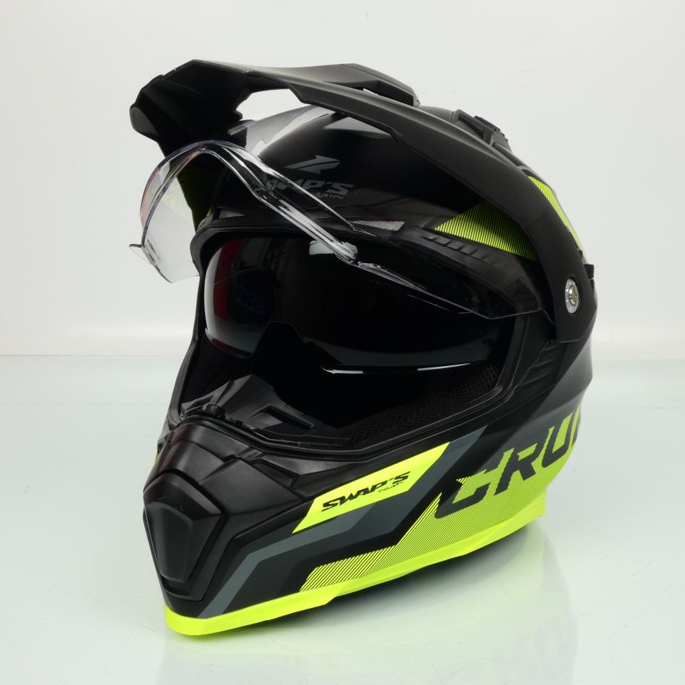 Casque Swaps Enduro S789 Crux noir jaune Taille M 57-58cm pour moto Neuf destock