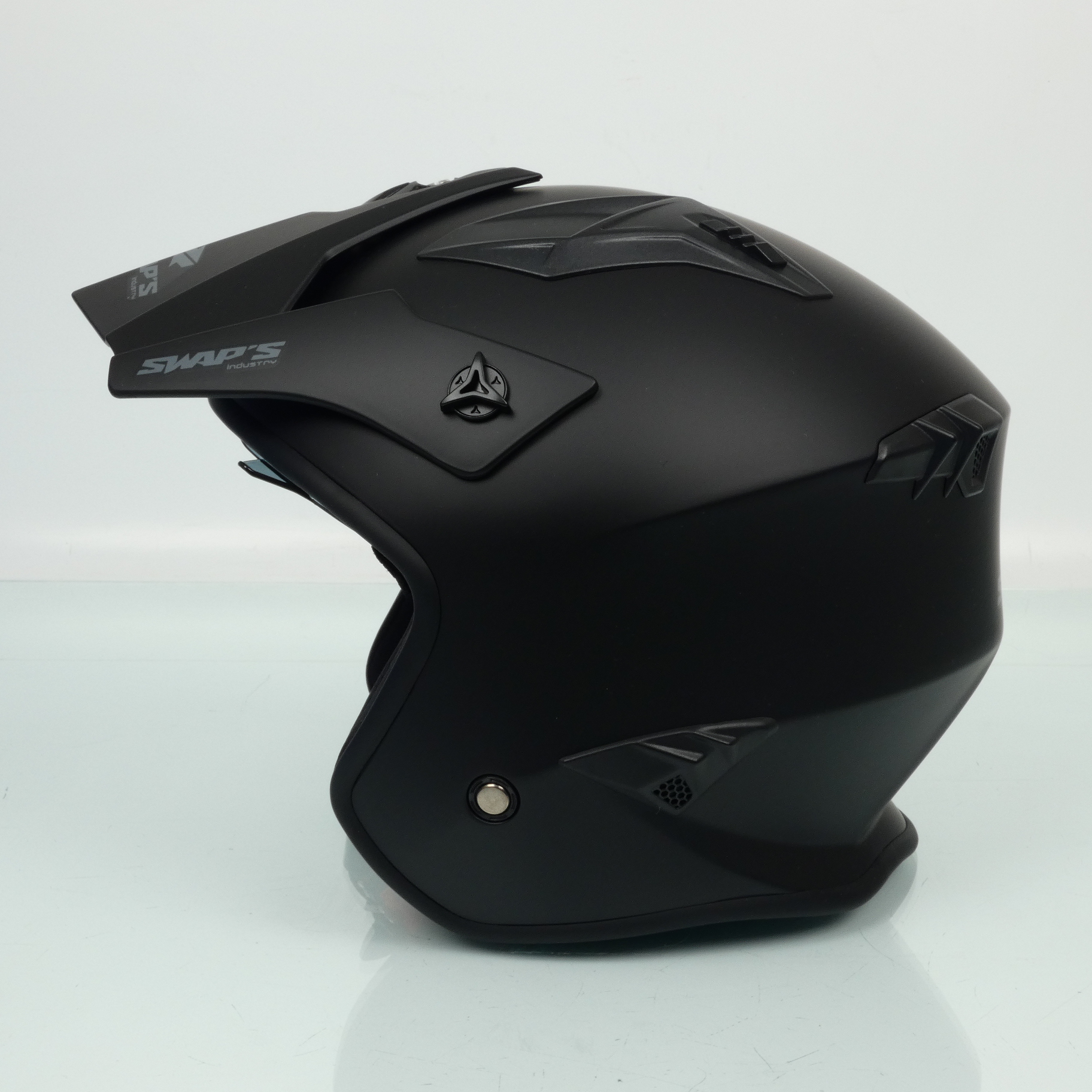 Casque Swaps Trooper S769 noir mat pour moto trial quad Taille XS 53-54cm Neuf