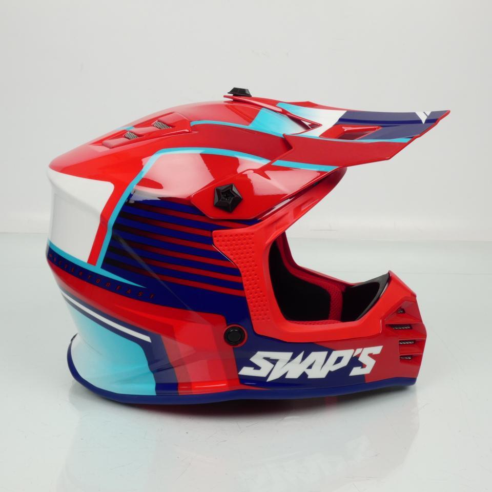 Casque de moto cross rouge pour enfant Taille S 47-48cm Swaps S886 Rock'it RED