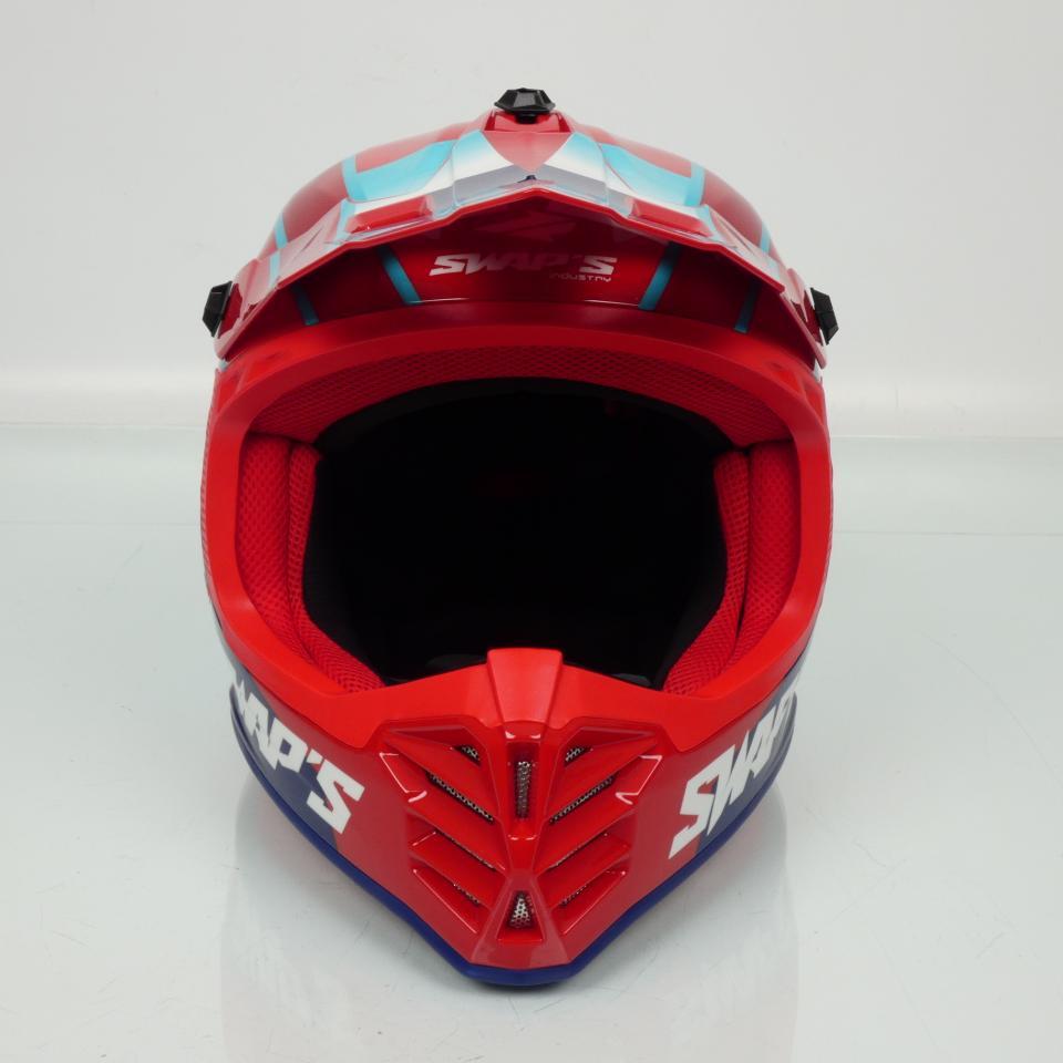 Casque de moto cross rouge pour enfant Taille S 47-48cm Swaps S886 Rock'it RED