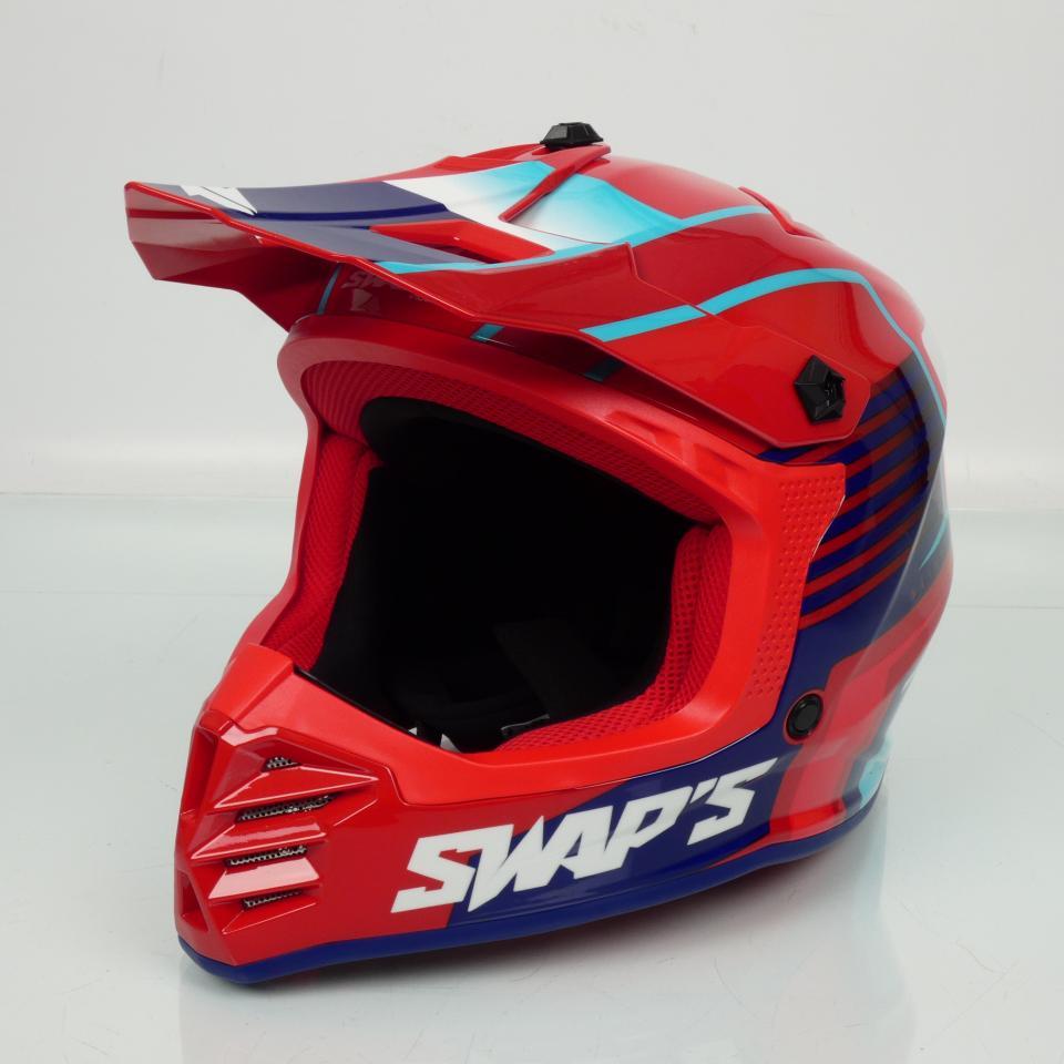 Casque de moto cross rouge pour enfant Taille L 51-52cm Swaps S886 Rock'it RED