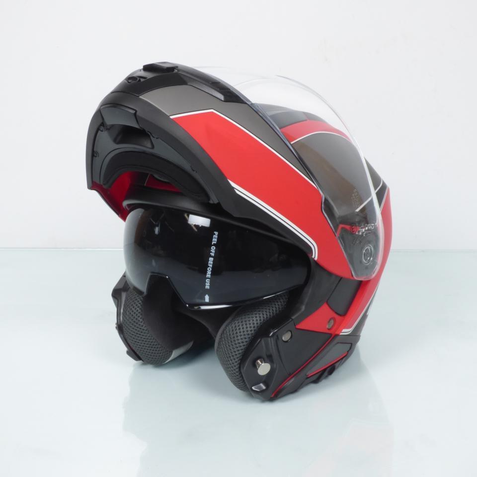 Casque moto modulable rouge et gris mat Torx Neil 2 Trip Red Taille XXL 63-64cm