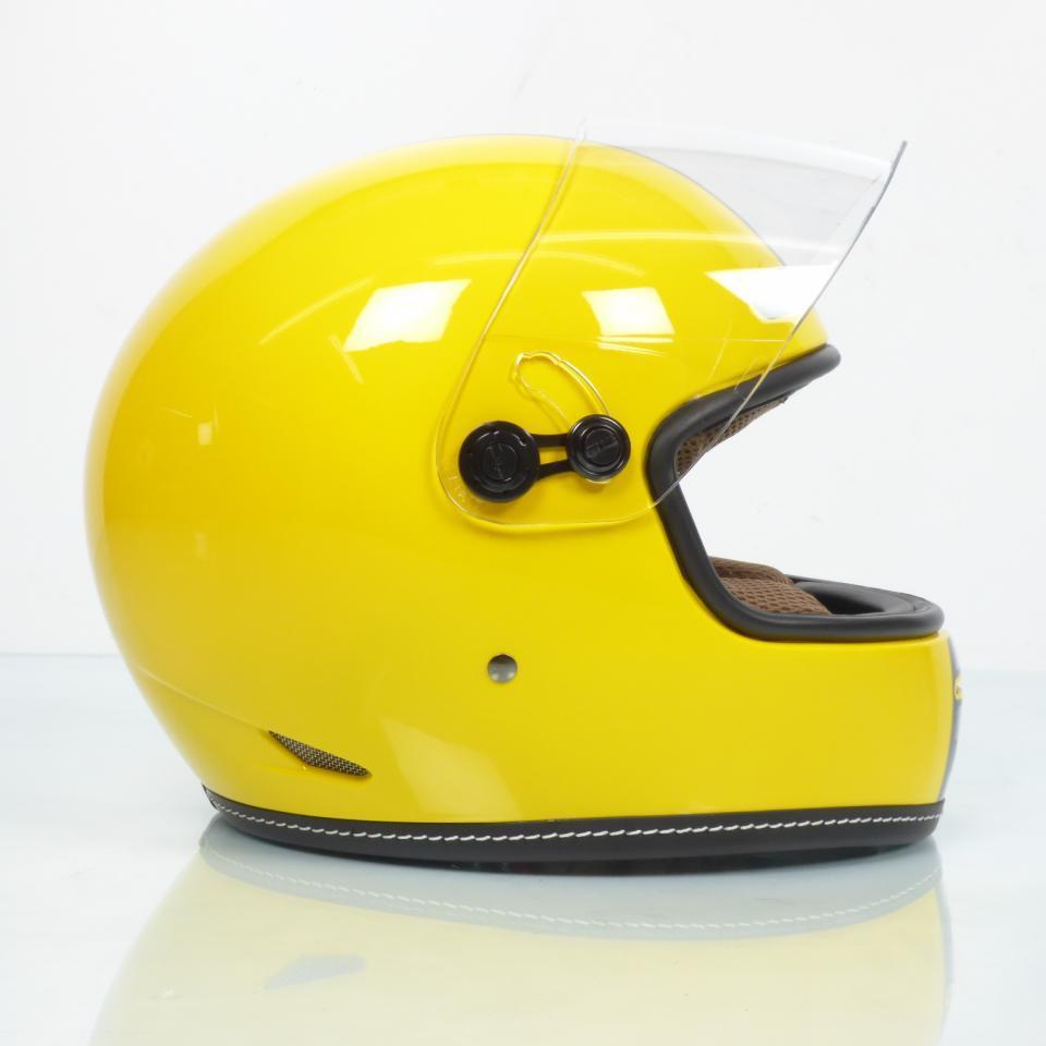 Casque de pour moto route vintage Torx Barry Legend Racer Yellow Shiny Taille S jaune